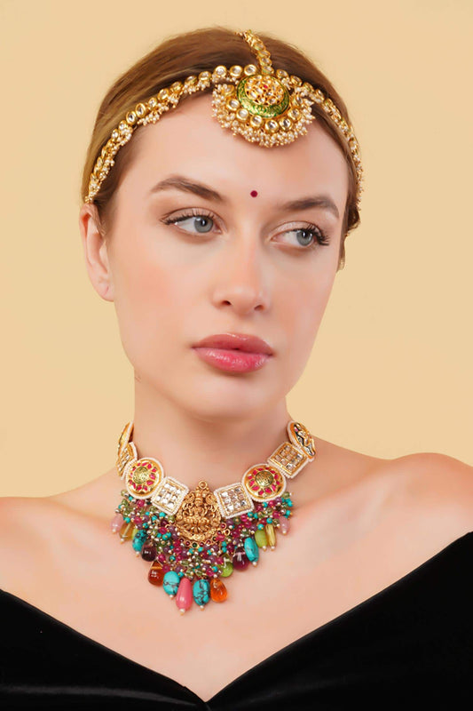 Husn-e-Surkh Gold-Plated Choker Necklace 