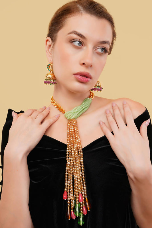Sabzparee Haar Gold-Plated Long Necklace 