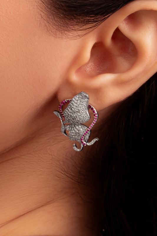 Princess Butterfly Stud Earrings 