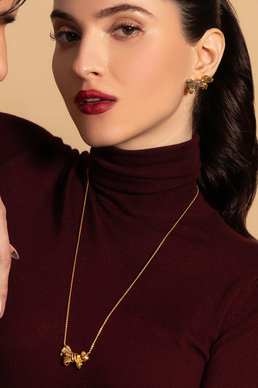 Lifelong Bow Pendant Necklace 