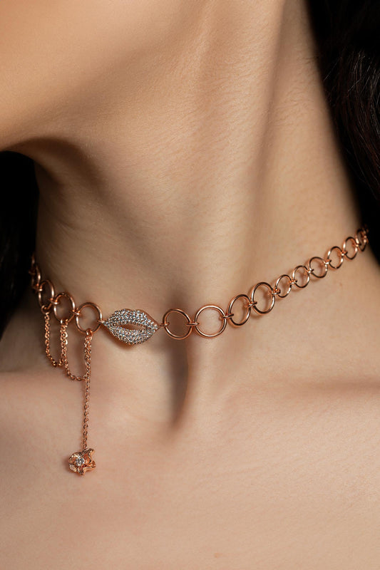 Lipella Choker with Semi Precious Diamonds 