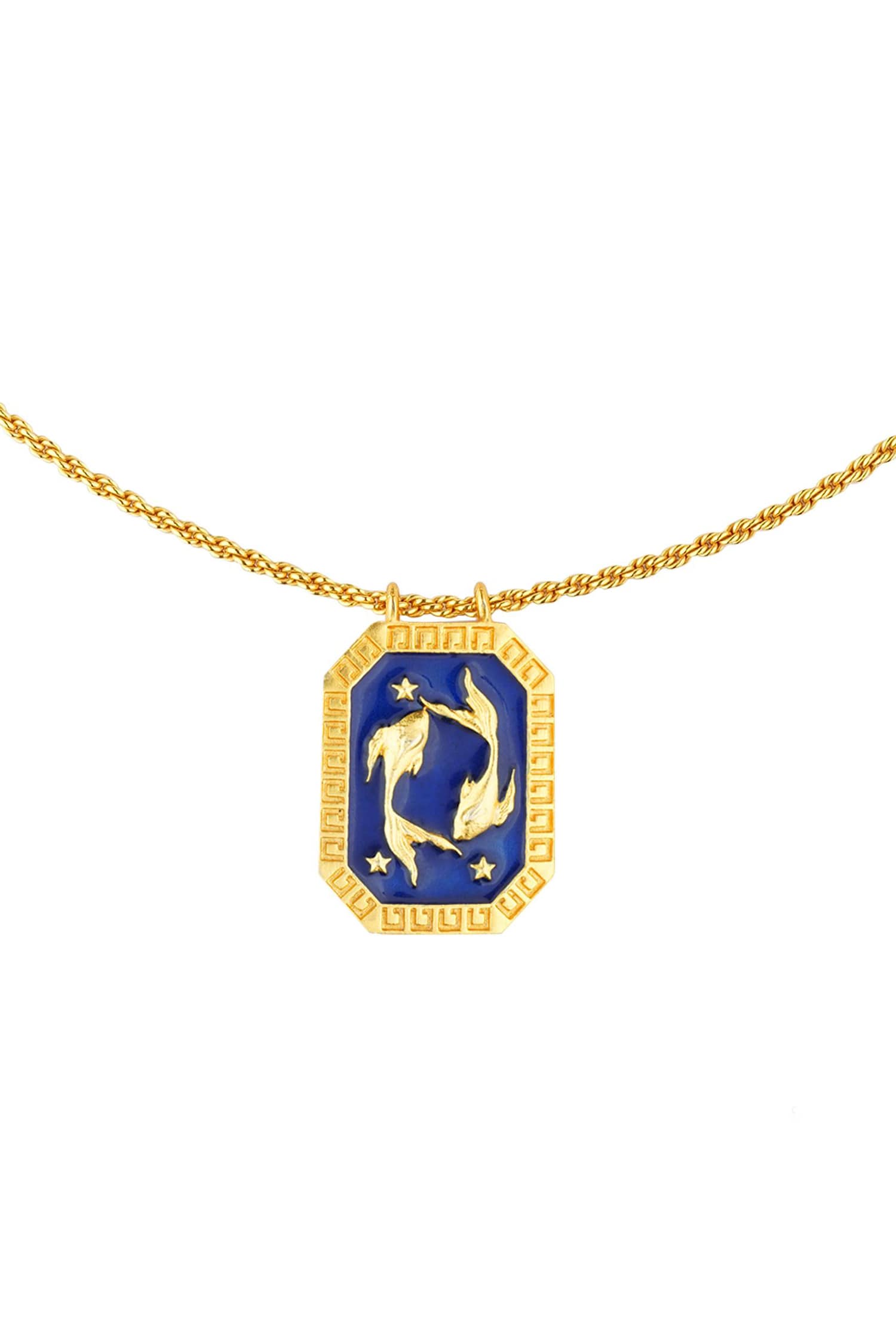 Pisces Zodiac Tablet Necklace 