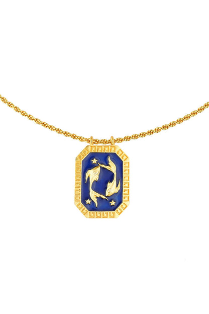 Pisces Zodiac Tablet Necklace 