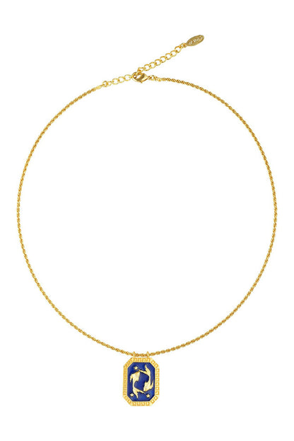 Pisces Zodiac Tablet Necklace 