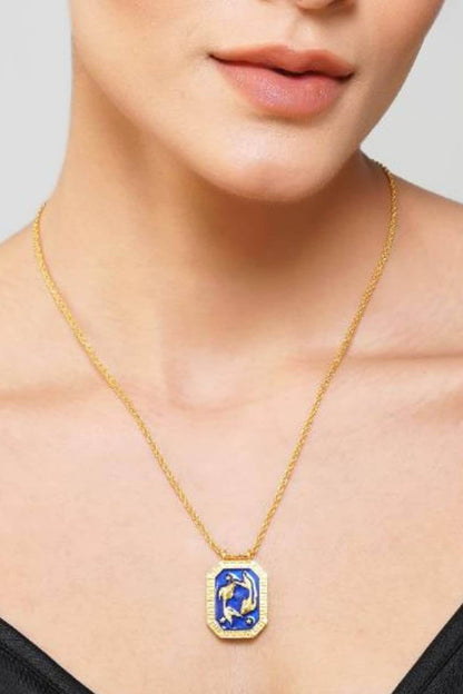 Pisces Zodiac Tablet Necklace 