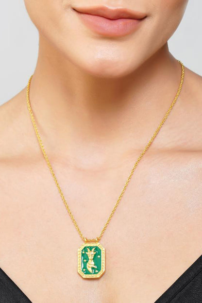 Capricorn Zodiac Tablet Necklace 