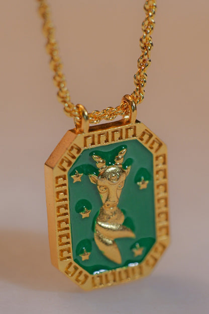 Capricorn Zodiac Tablet Necklace 