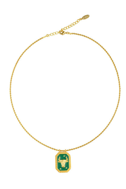 Taurus Zodiac Tablet Necklace 