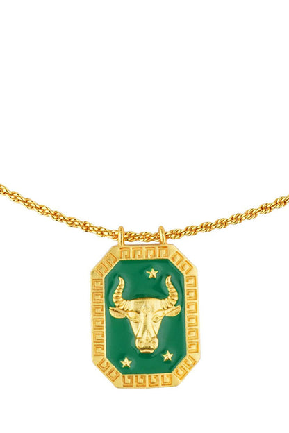 Taurus Zodiac Tablet Necklace 
