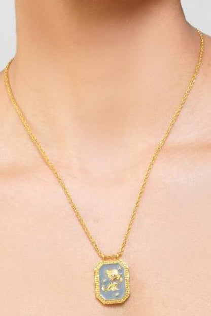 Aquarius Zodiac Tablet Necklace 