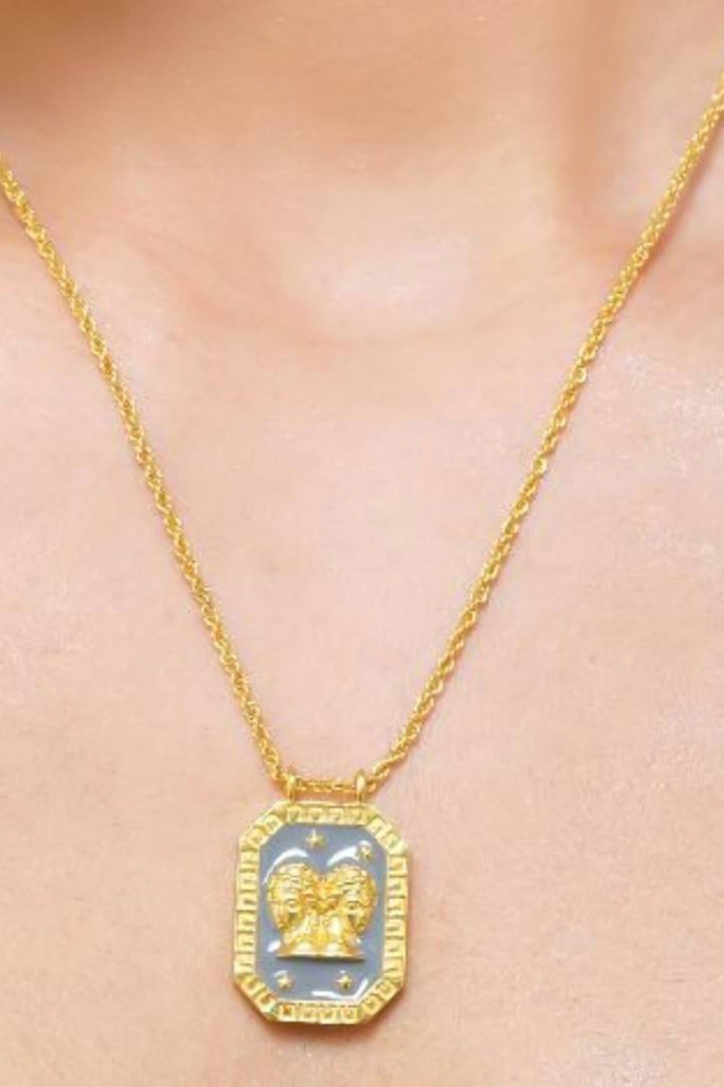 Gemini Zodiac Tablet Necklace 