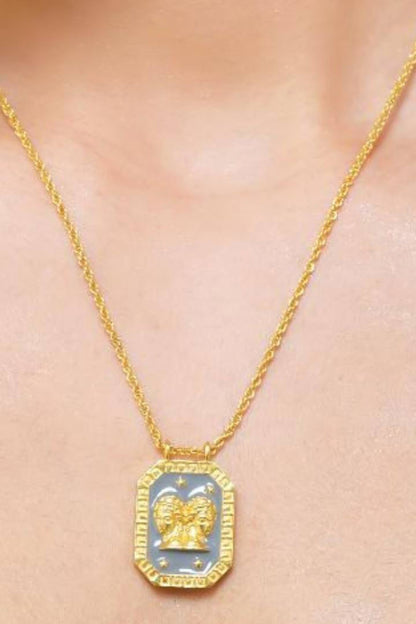 Gemini Zodiac Tablet Necklace 