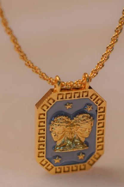 Gemini Zodiac Tablet Necklace 