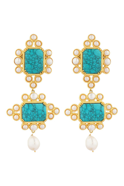 Travel Blues Statement Earrings 
