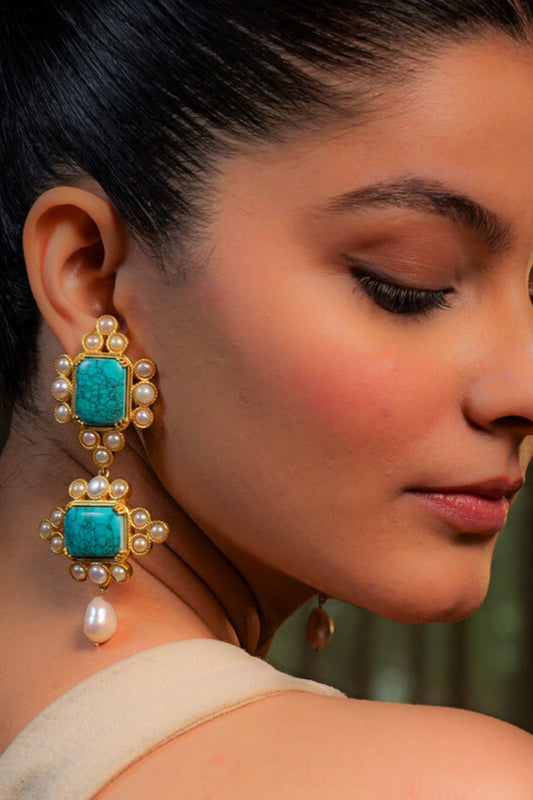 Travel Blues Statement Earrings 