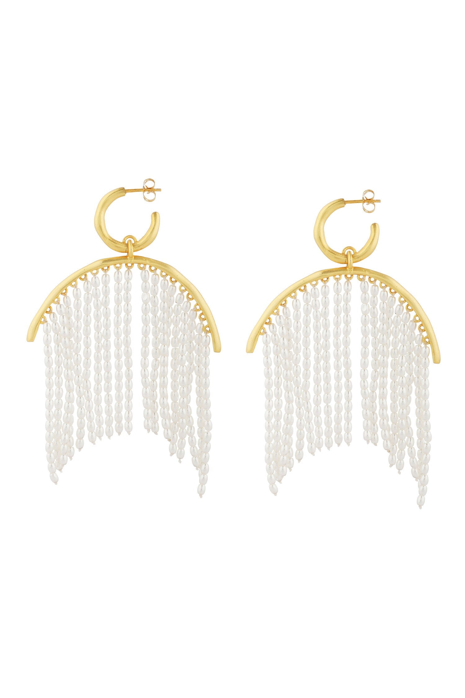 Pearl Zoned Statement Earrings 