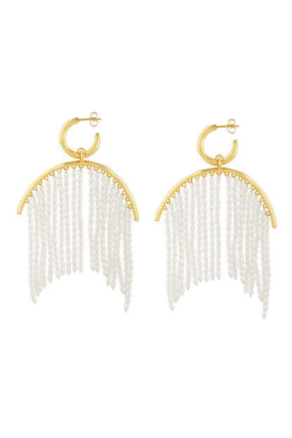 Pearl Zoned Statement Earrings 