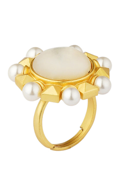 Pearl Motif Adjustable Ring 