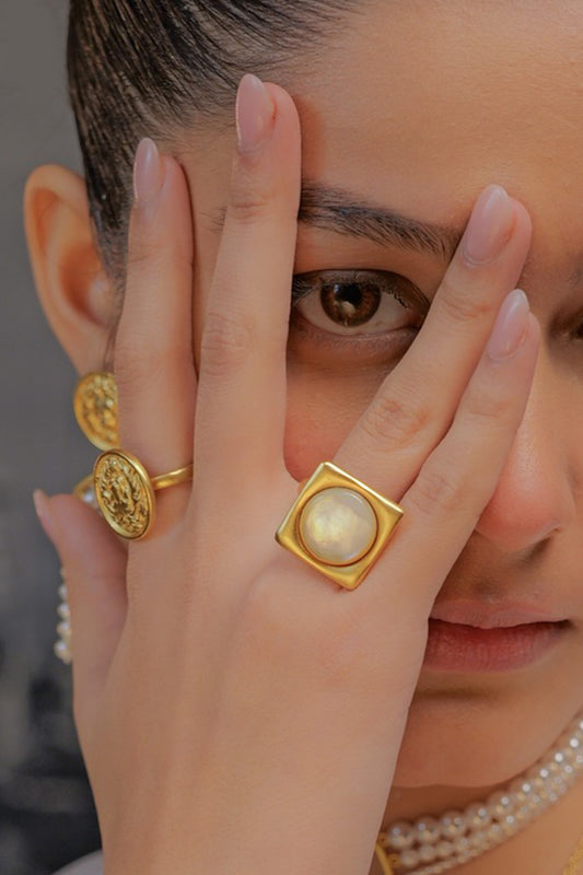 Gold Adjustable Live it Up Ring 