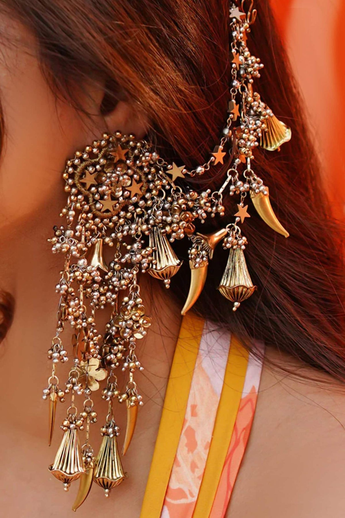 Zoya Antique Gold & Silver Earrings 