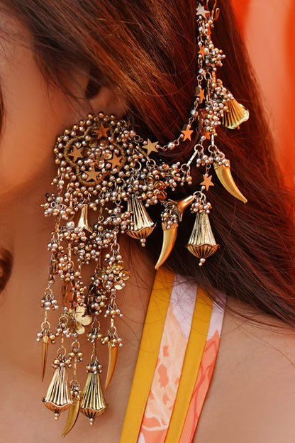 Zoya Antique Gold & Silver Earrings 
