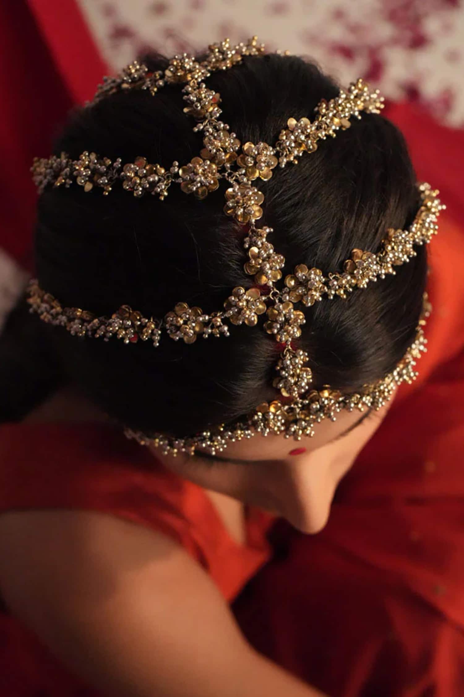 Antique Gold Beaded Mathapatti 