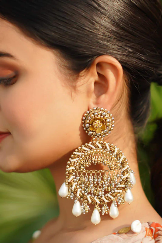 Antique Gold & Silver Sidra Earrings 