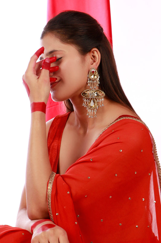 Antique Gold & Silver Erra Earrings 