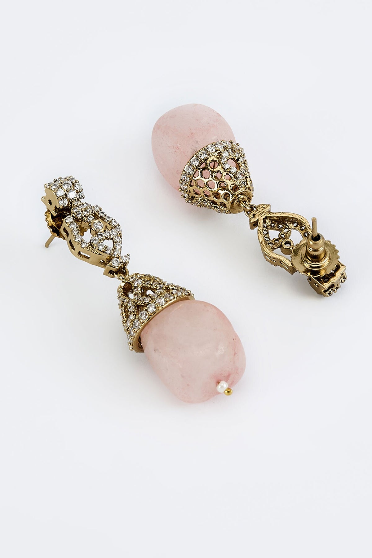 Gold & Pink Pearl Jewelry Set 