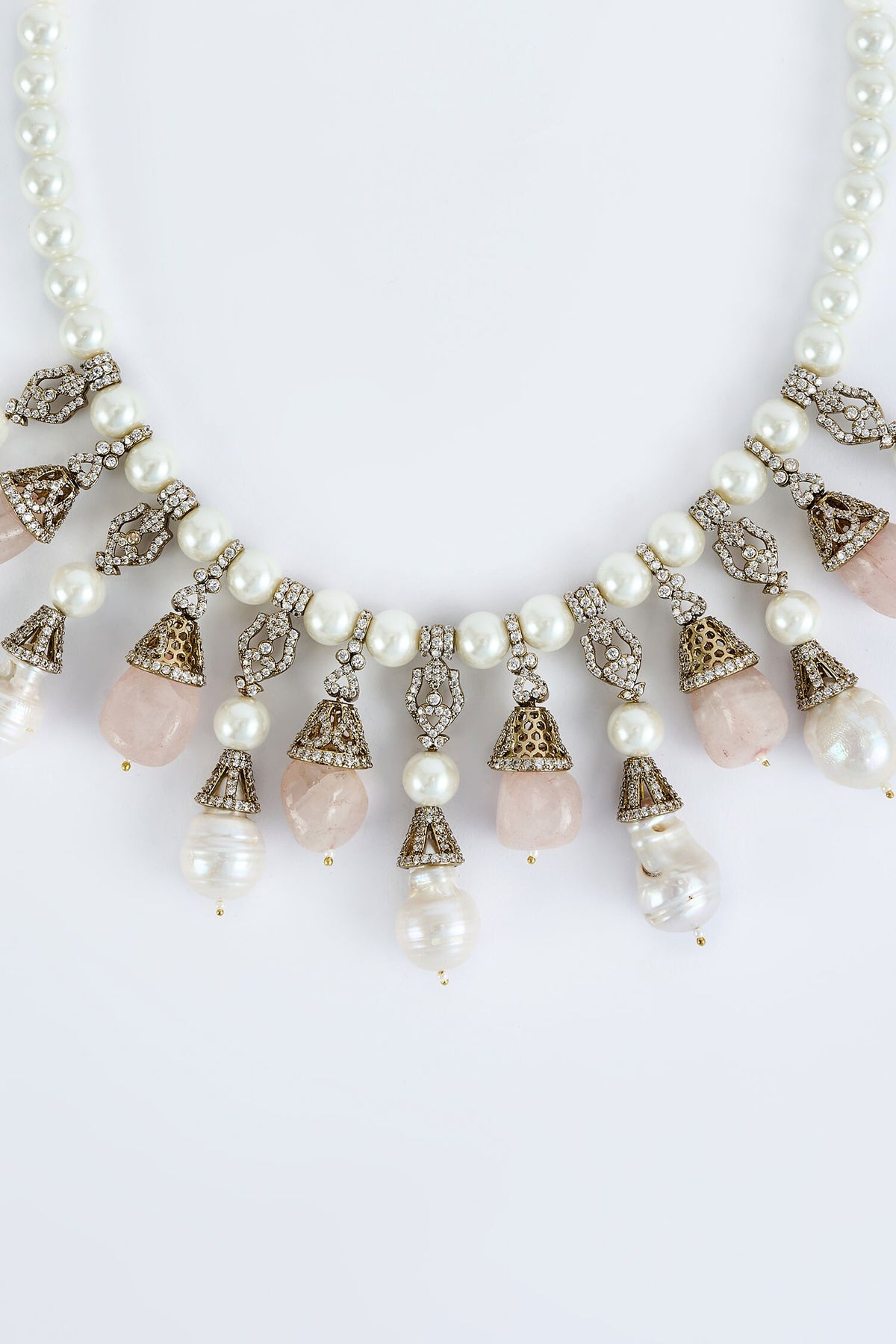 Gold & Pink Pearl Jewelry Set 