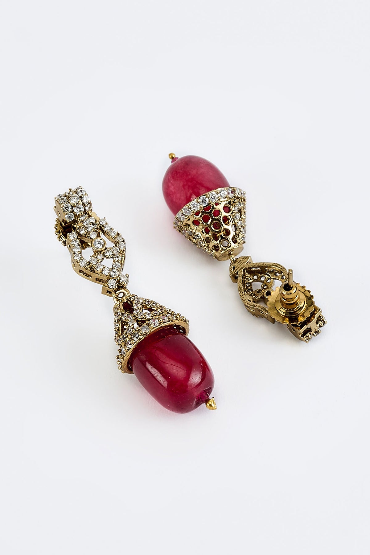 Designer Pearl & Red Stone Jewelry Set 