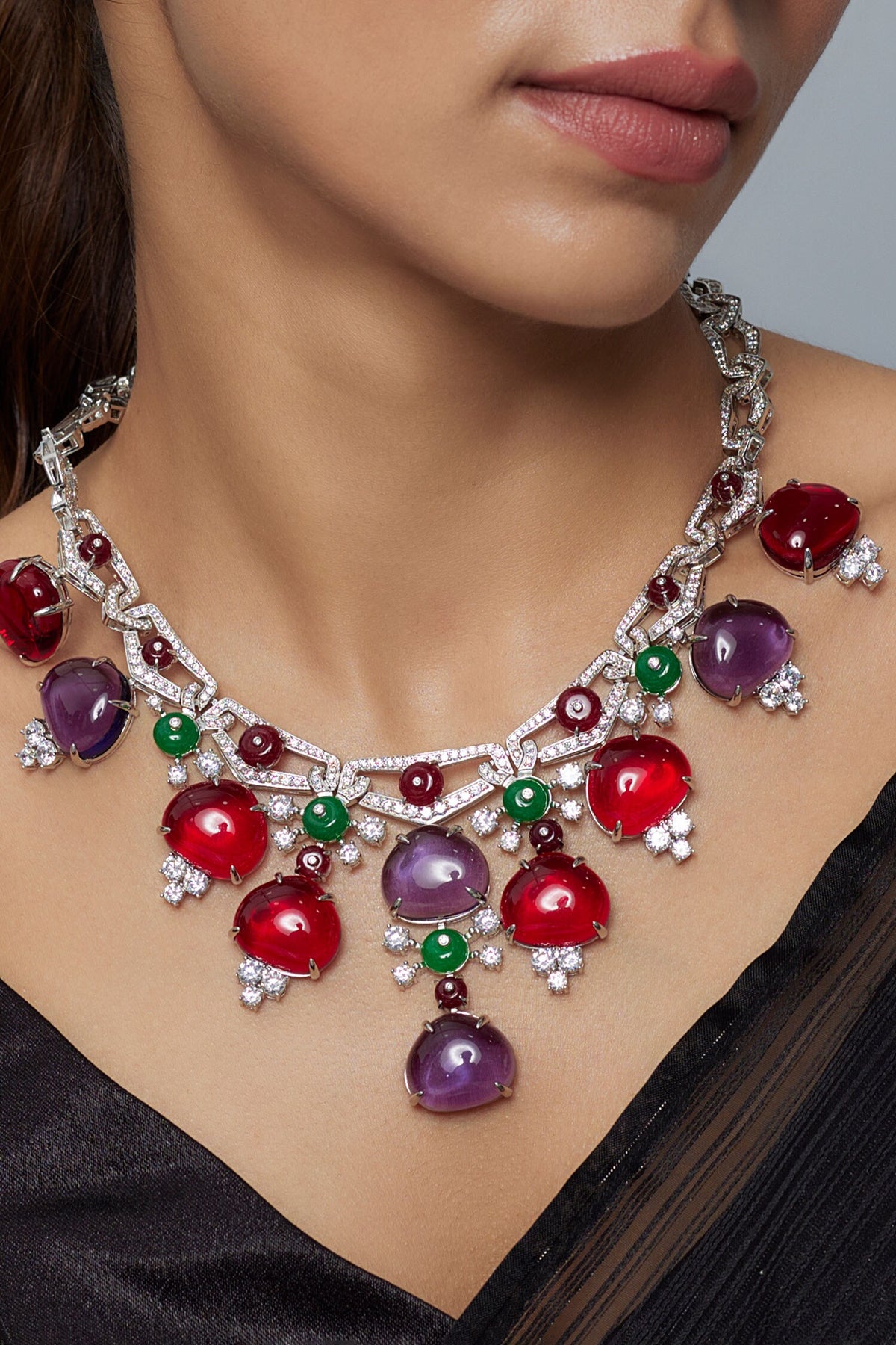 Contemporary Multi Stone Necklace 