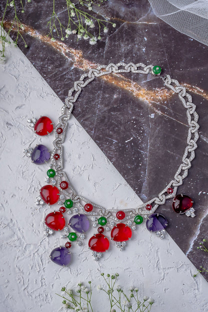 Contemporary Multi Stone Necklace 