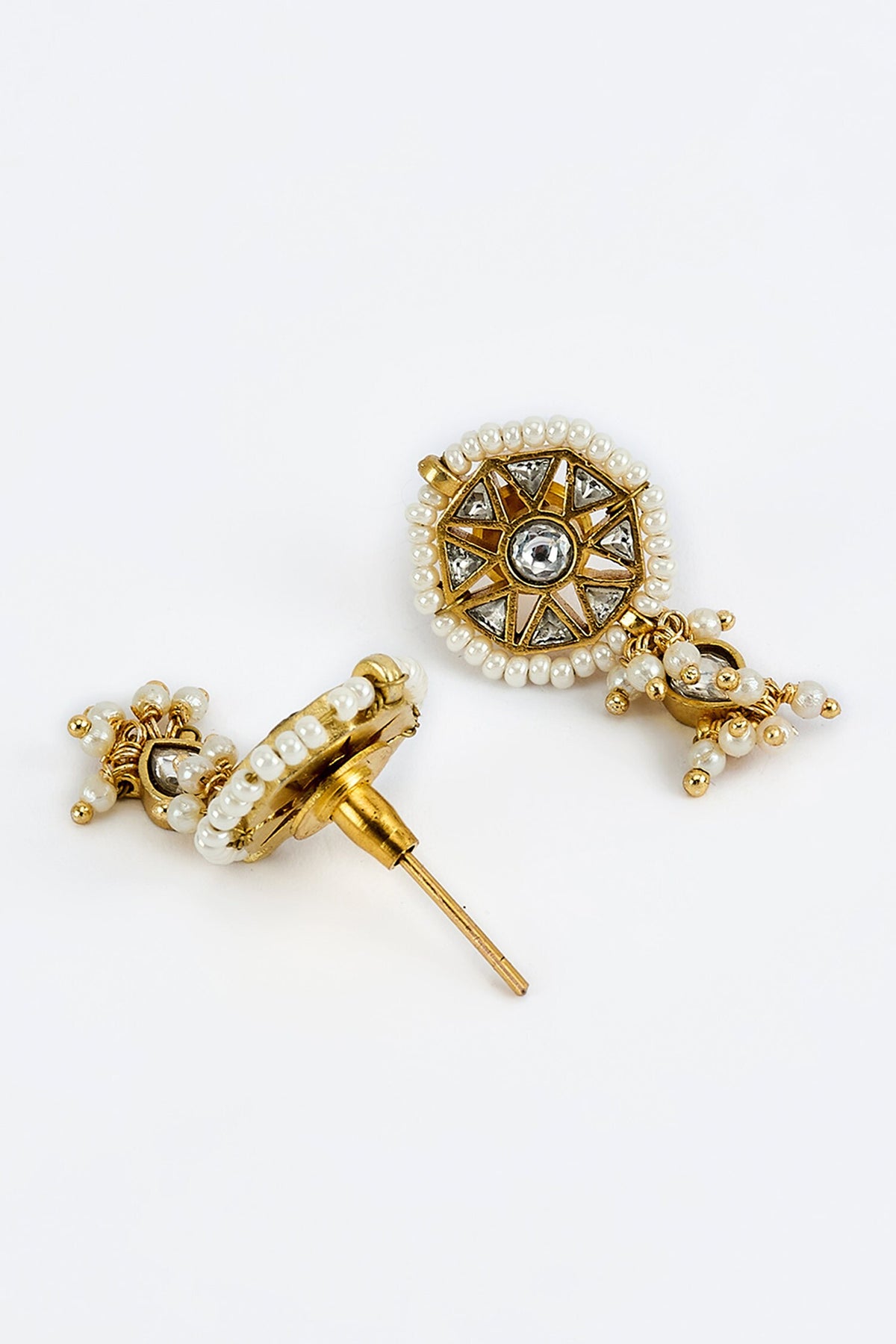 Gold Kundan Polki Necklace & Earring Set 