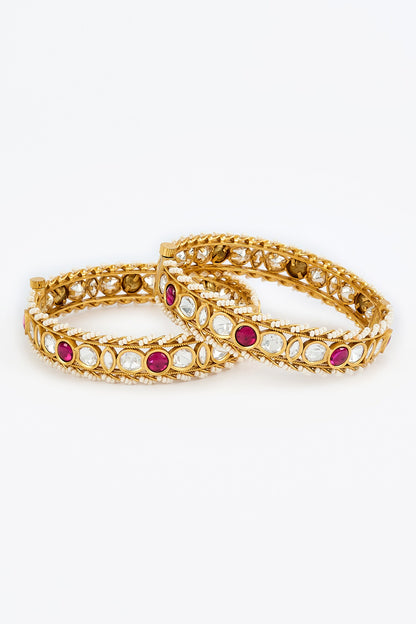 Kundan Polki Embellished Bangles 