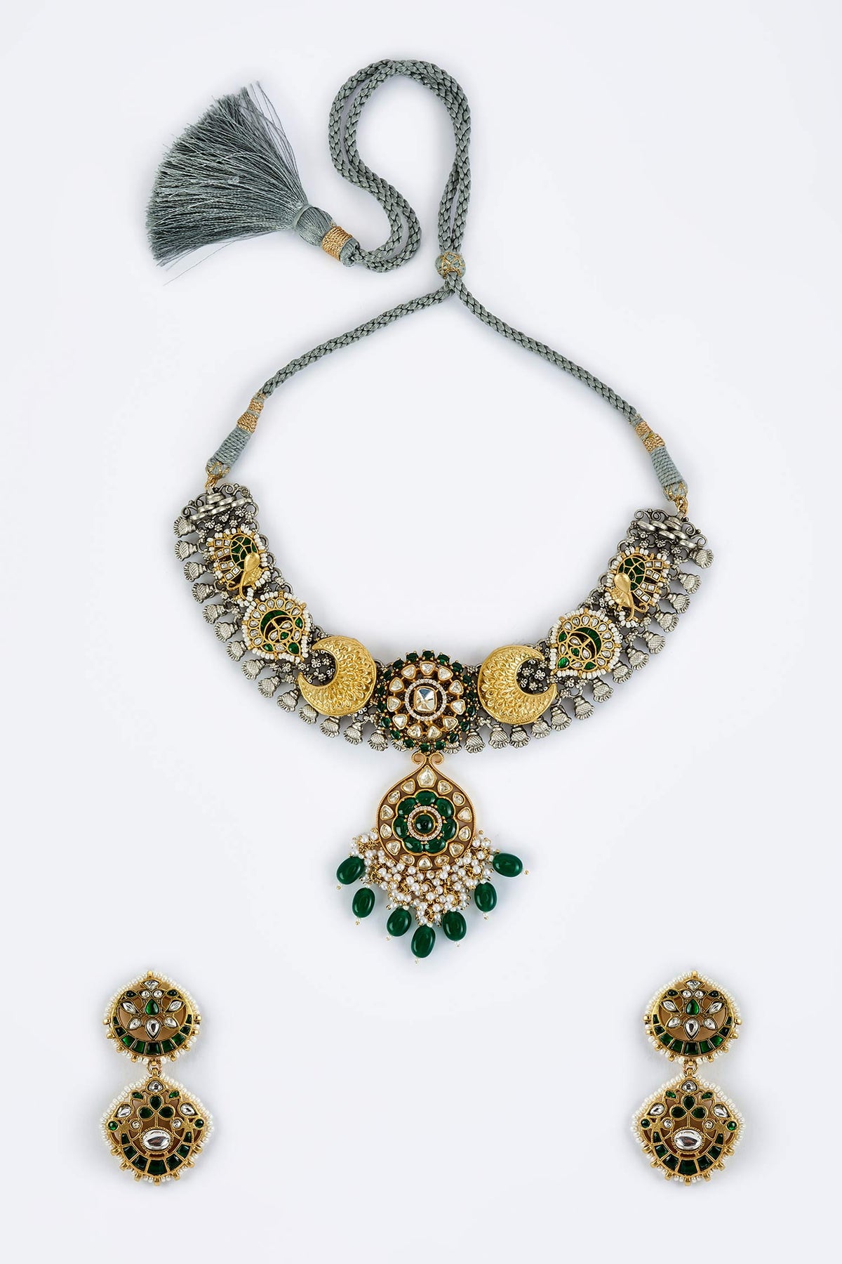 Designer Kundan Polki Jewellery Set 