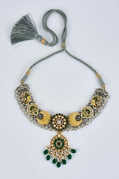 Designer Kundan Polki Jewellery Set 