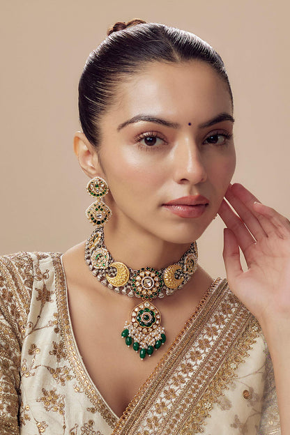 Designer Kundan Polki Jewellery Set 