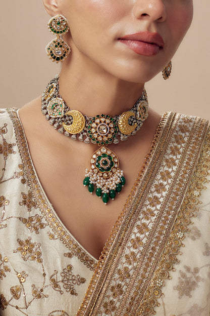 Designer Kundan Polki Jewellery Set 