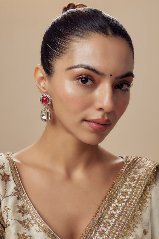 Gold Kundan Polki Danglers 
