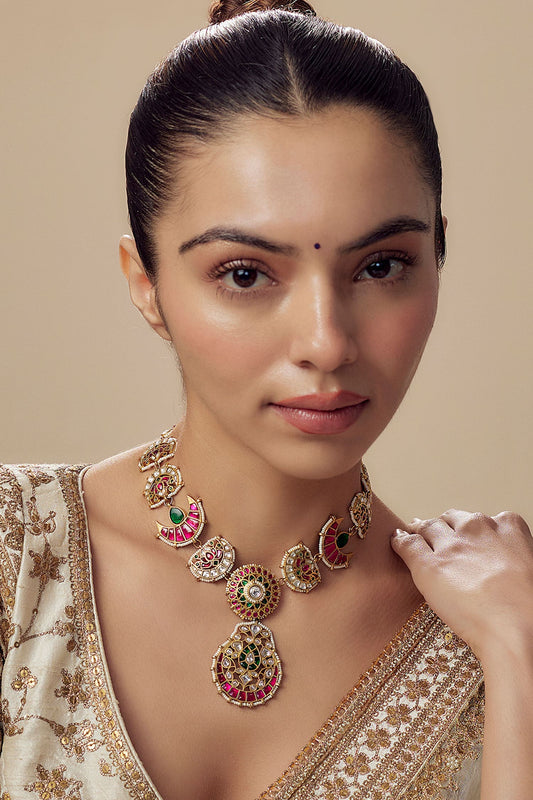 Kundan Polki Dori Necklace 