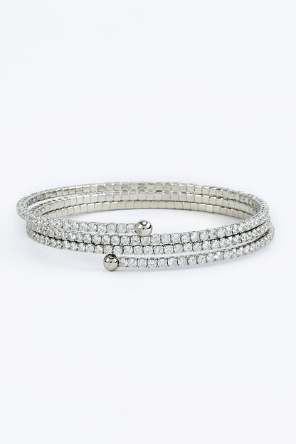 Silver Zircon Embellished Kada 