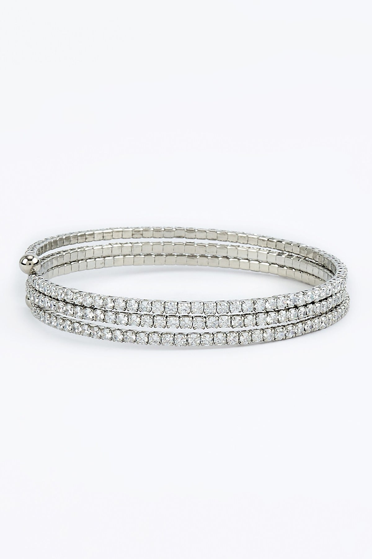 Silver Zircon Embellished Kada 