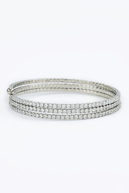 Silver Zircon Embellished Kada 