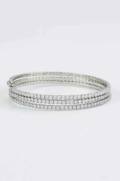 Silver Zircon Embellished Kada 