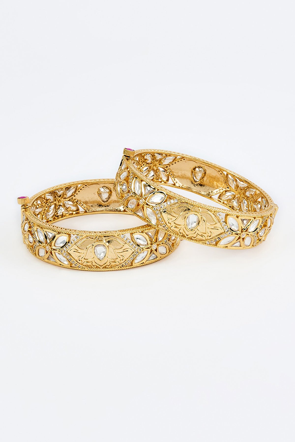 Gold Kundan Polki Designer Bangles 