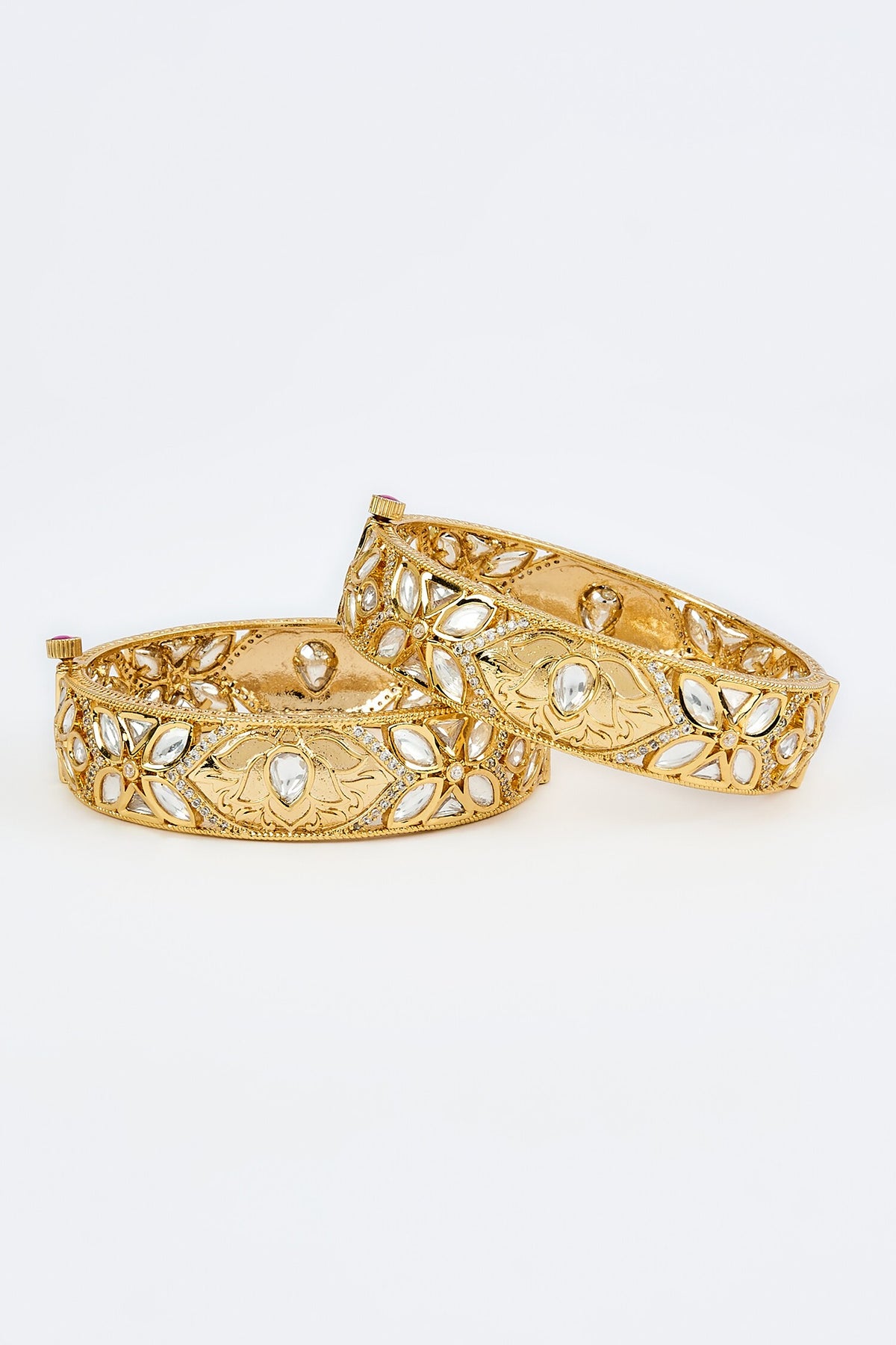 Gold Kundan Polki Designer Bangles 