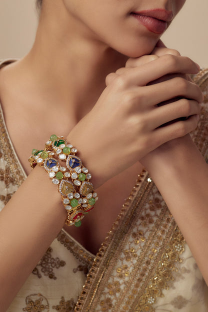 Multi Stone Embellished Bangles 