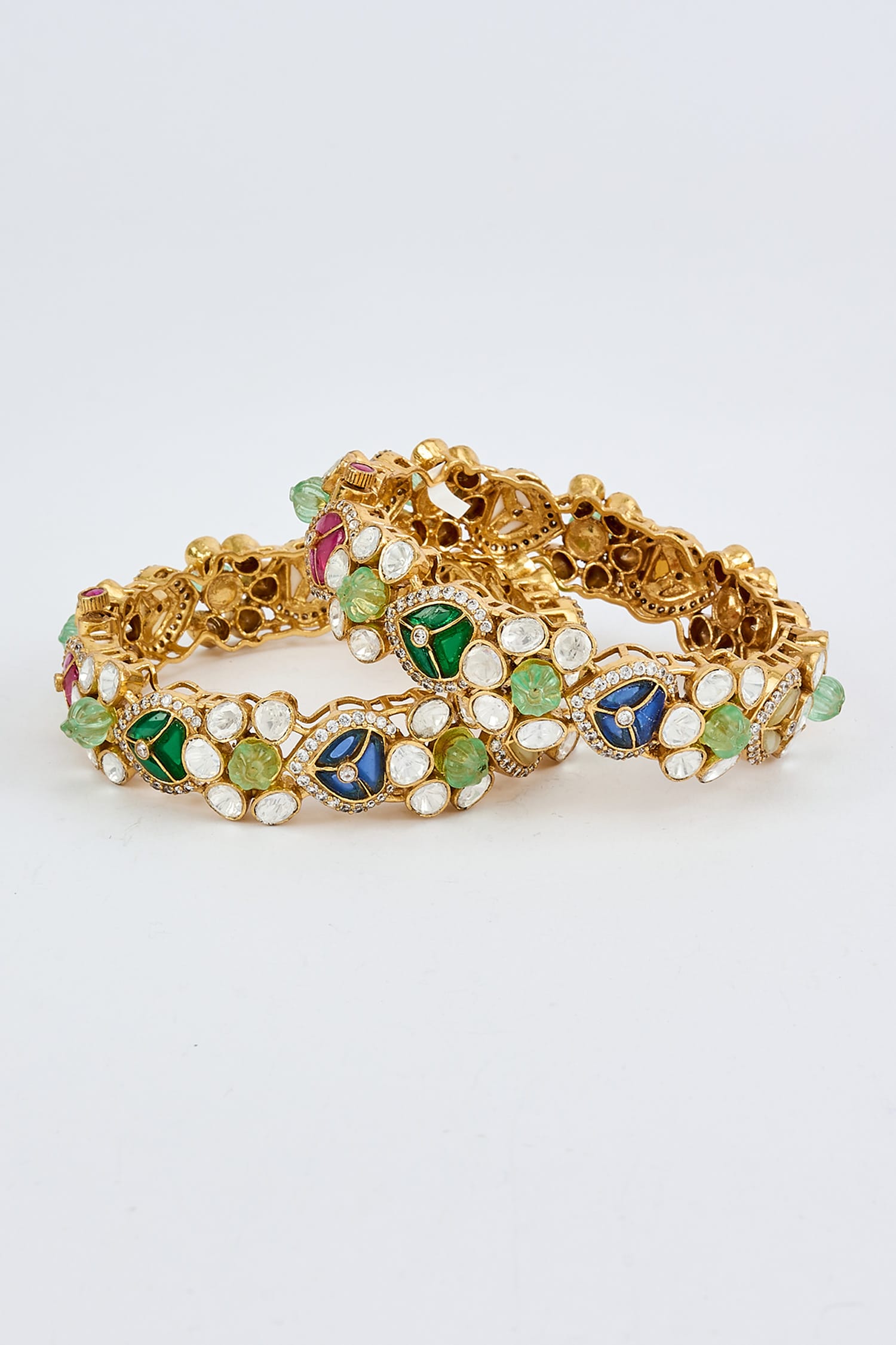 Multi Stone Embellished Bangles 