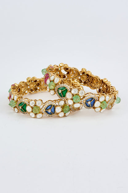 Multi Stone Embellished Bangles 
